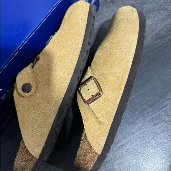 Birkenstock Mustard Suede Clogs - Picture 4 of 6